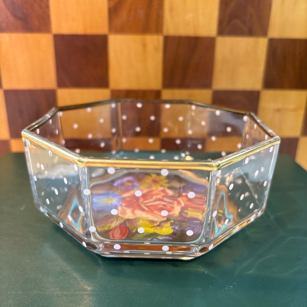MacKenzie-Childs Octogon Garland Polka Dot Trinket Bowl - Picture 5 of 6